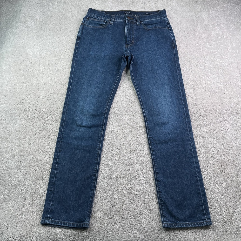 J Crew Jeans Mens 31x32 Blue Straight Fit Vintage Flex Stretch Denim Pants